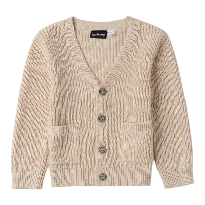 Sarabanda Cardigan tinta unita Beige per Bambino