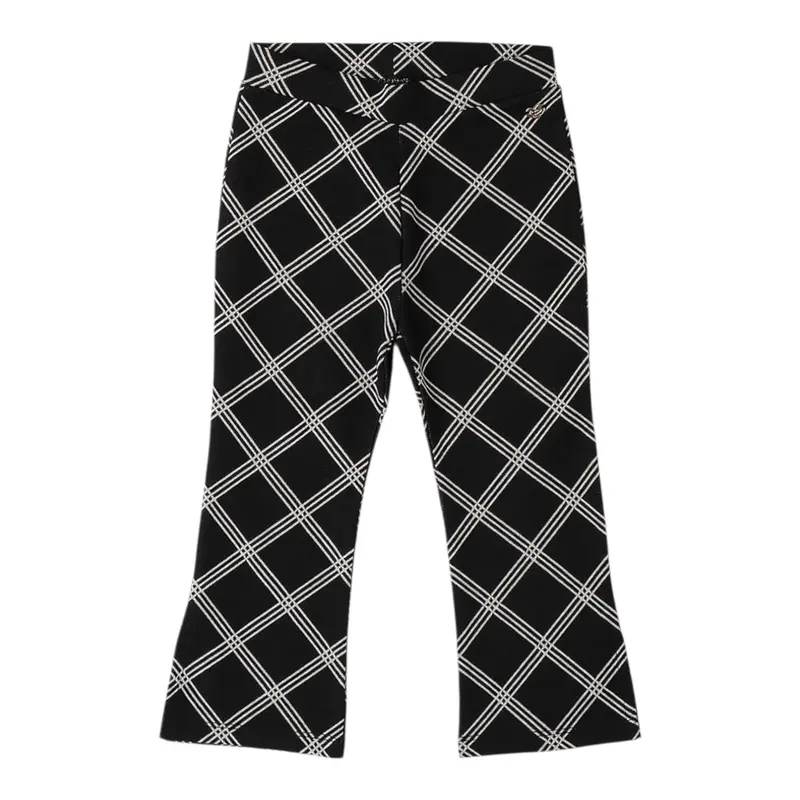 Sarabanda Leggins tinta unita con Stampa Modello Zampa Nero per Bambina