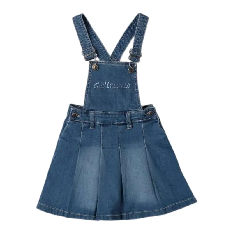 Sarabanda Salopette In Denim tinta unita Blu per Neonata