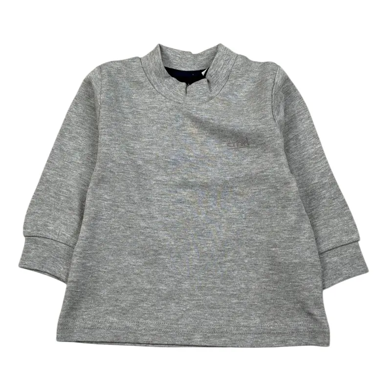 Sarabanda Shirt tinta unita con Logo Grigio per Neonato