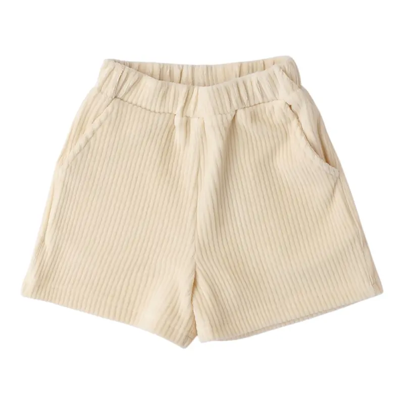 Sarabanda Short tinta unita In Velluto Panna per Bambina