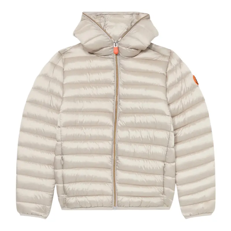 Save The Duck Giubbino tinta unita con Cappuccio Beige per Bambina