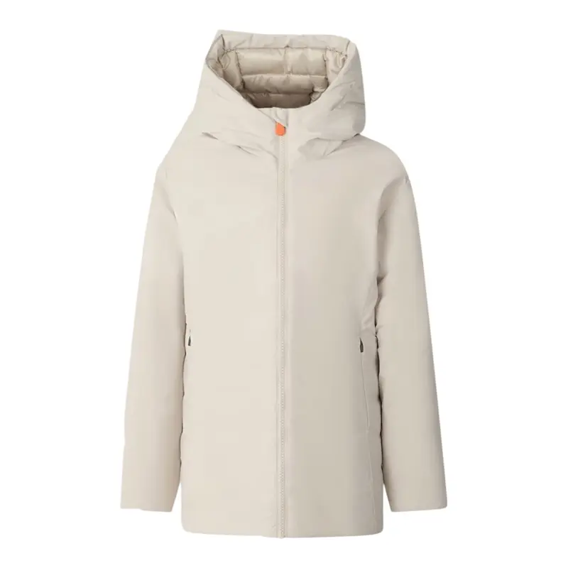 Save The Duck Giubbino tinta unita con Cappuccio E Zip Beige per Bambino