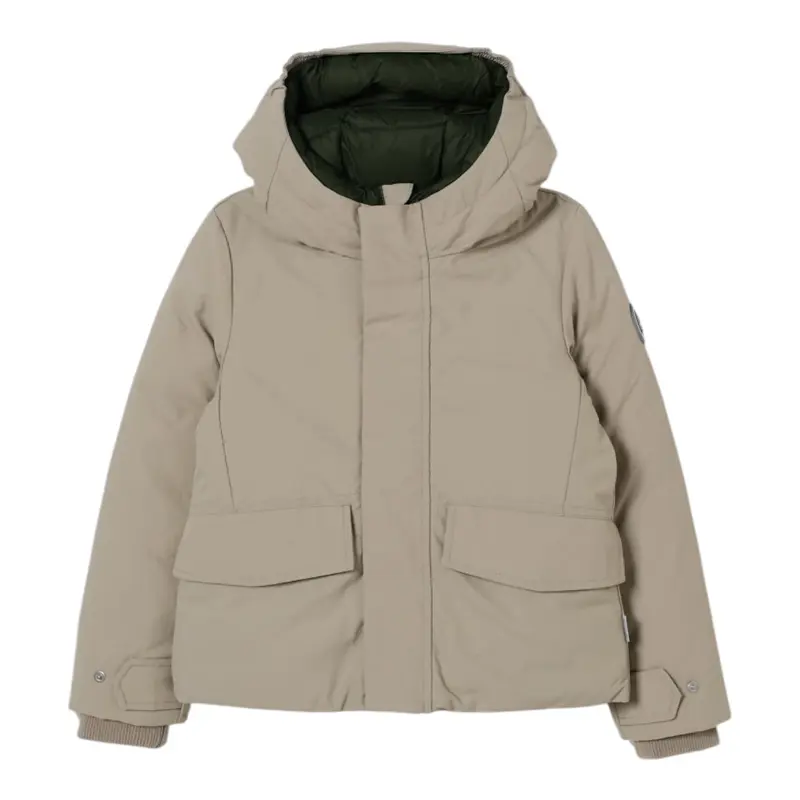 Save The Duck Giubbino tinta unita con Zip E Cappuccio Beige per Bambino