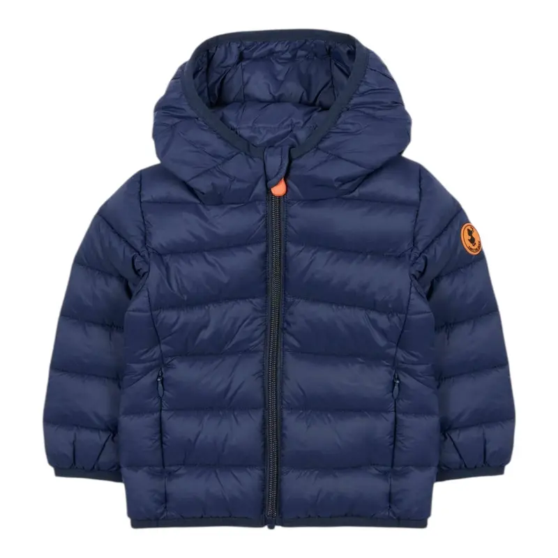 Save The Duck Giubbino tinta unita con Zip E Cappuccio Blu per Neonato
