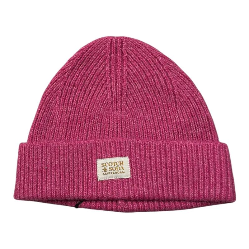 Scotch & Soda Cappello tinta unita con Stampa Rosa per Bambina