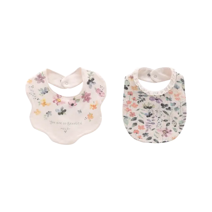 Set 2 Bavaglini Jersey Fantasia Fiori Melby