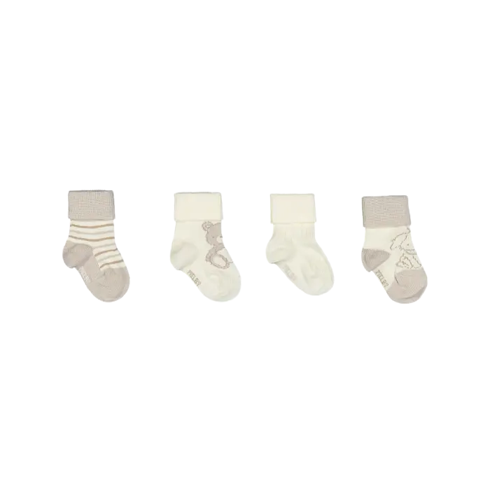 Set 4 Paia Calzini in Cotone con Orsetto Melby