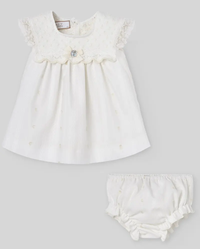 SET ABITO + MUTANDINA BIANCA NEONATA PAZ RODRIGUEZ