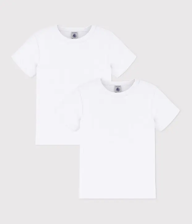 Set di T-shirt a maniche corte in cotone tinta unita Petit Bateau