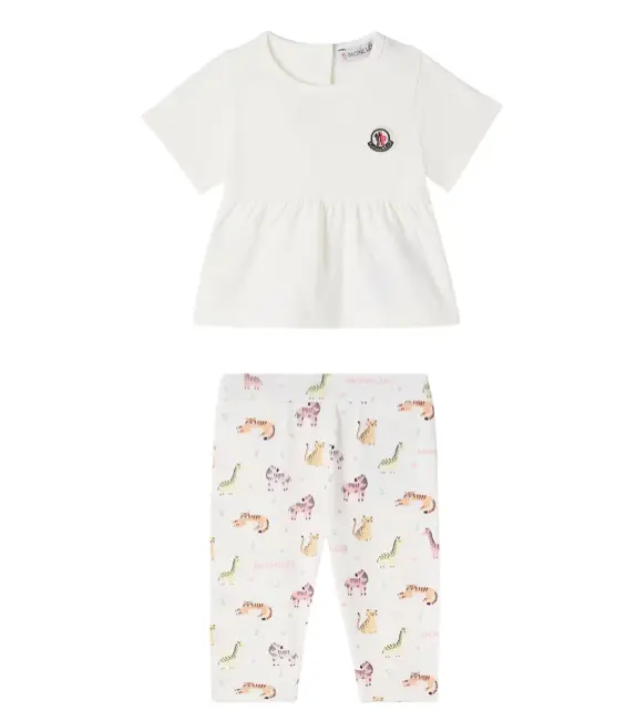 Set in coton con stampa animali
