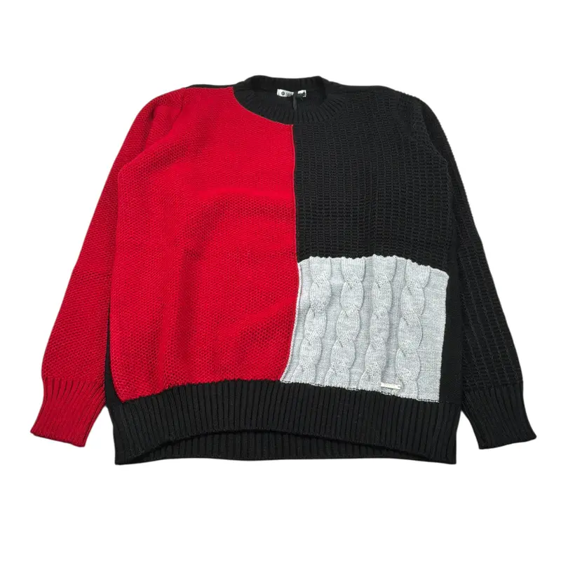Shako' Maglia Girocollo Bicolore Nero/Rosso per Bambino