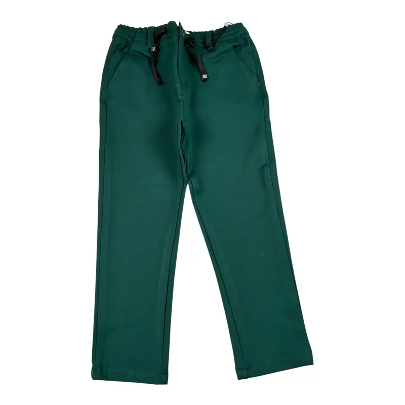 Shako' Pantalone tinta unita con Elastico In Vita Verde per Bambino