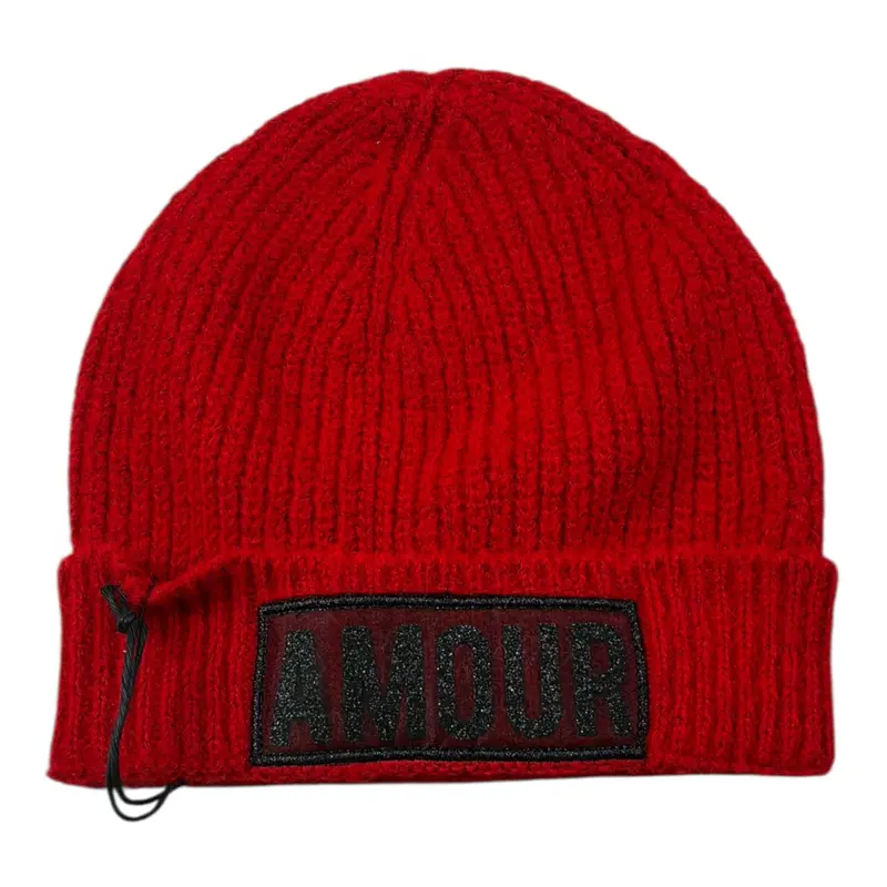 Shopart Cappello tinta unita con Logo Rosso per Bambina