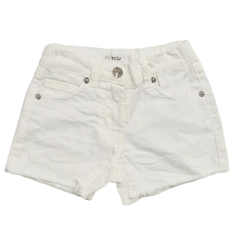 Shorts bambina in cotone sfilacciato