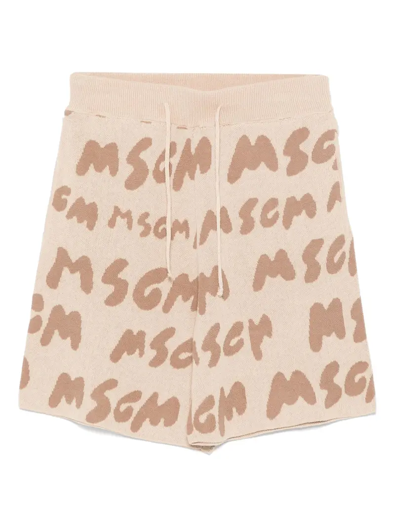 SHORTS BEIGE LOGATA MSGM