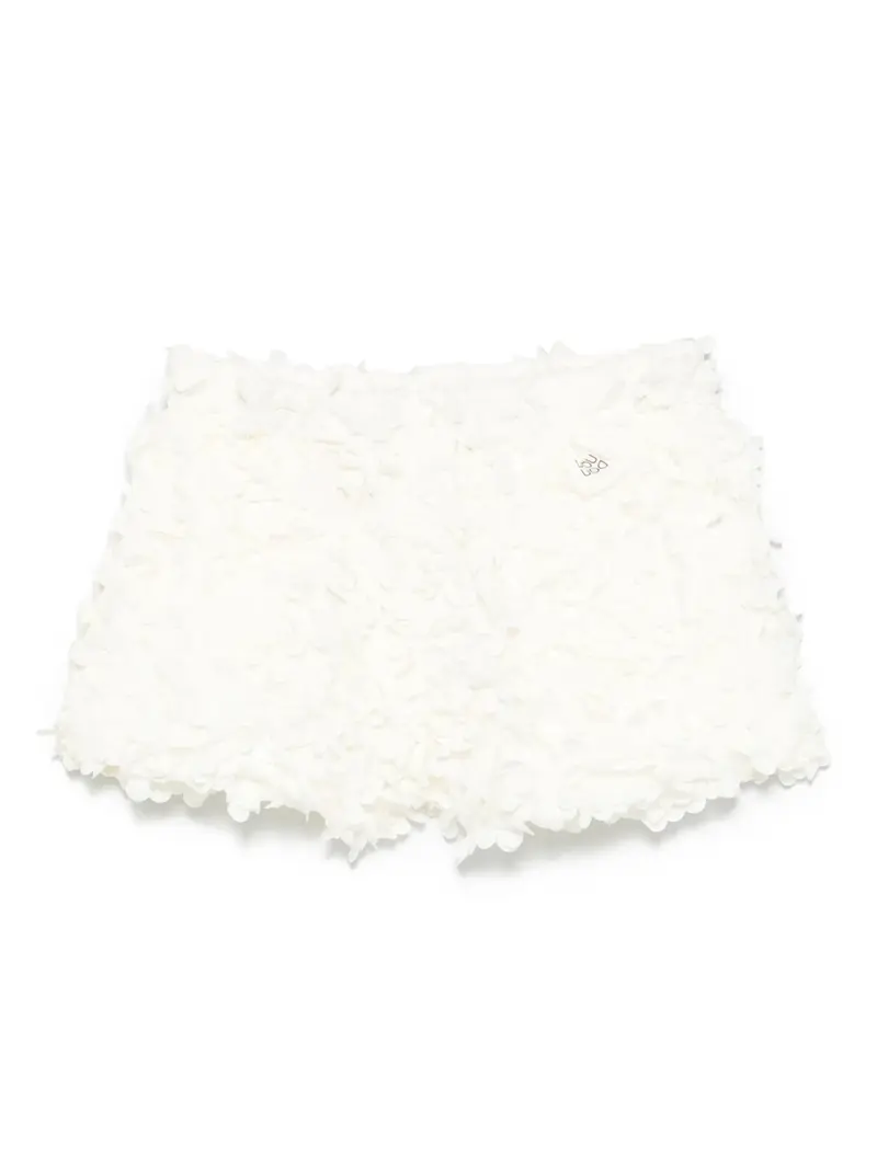 SHORTS BIANCO CON FIORI APPLICATI DOUUOD