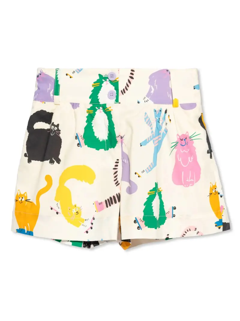 SHORTS BIANCO CON GATTINI STELLA MCCARTNEY