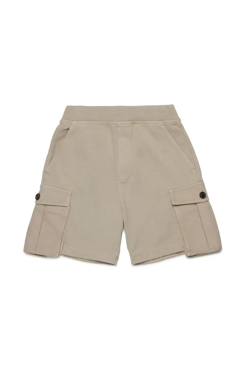 SHORTS CARGO IN FELPA FANGO DSQUARED2