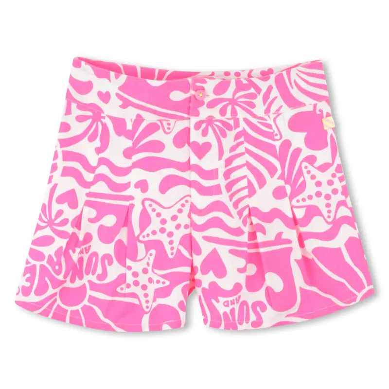 SHORTS CON FANTASIA BIANCO-ROSA FLUO BILLIEBLUSH