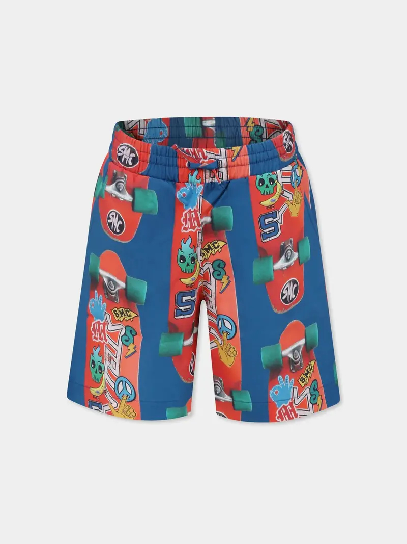 SHORTS CON FANTASIA BLU/ROSSO STELLA MCCARTNEY