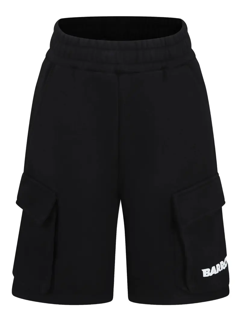 SHORTS CON TASCHE IN FELPA NERO BARROW