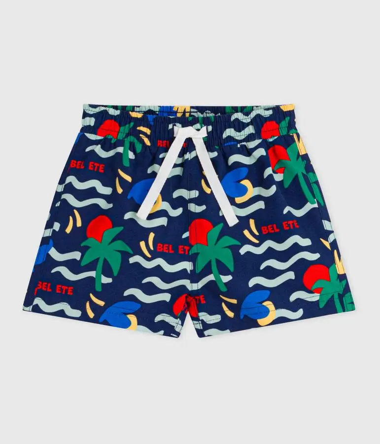 Shorts da bagno con stampa neonato