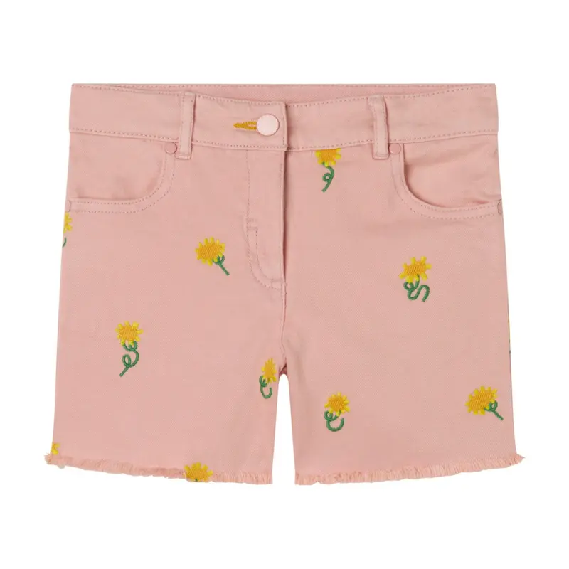 Shorts denim a fiori