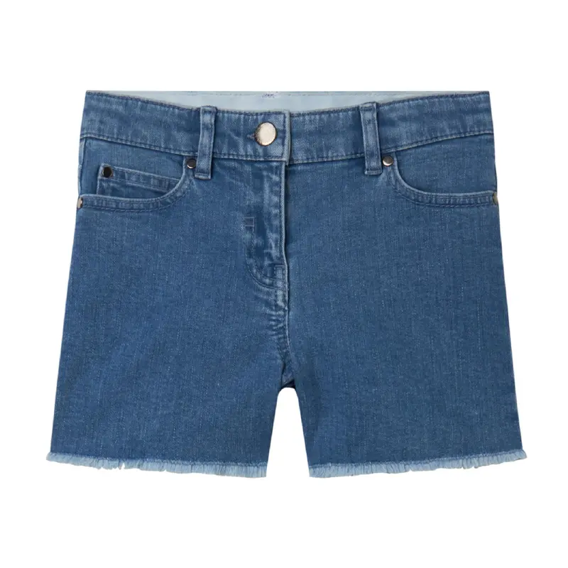 Shorts denim con frange