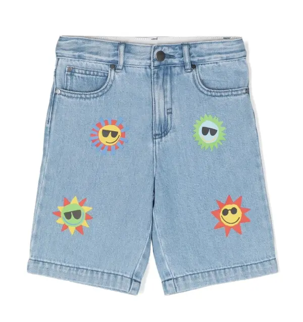 Shorts denim con stampa