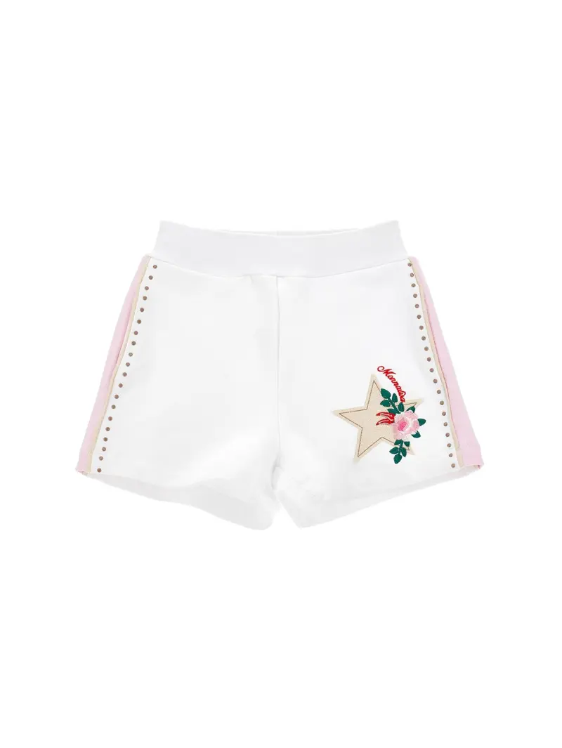 Shorts felpa con borchiette