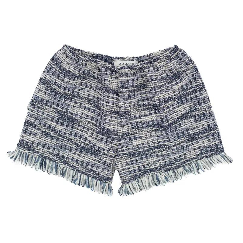 SHORTS FELPINA TIPO CHANEL CON FRANGIA