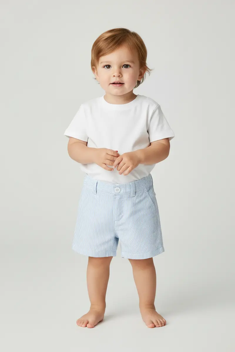 Shorts in cotone a righe neonato.