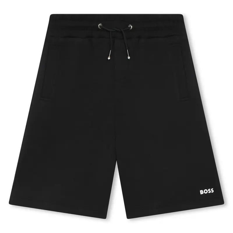 SHORTS IN COTONE NERO HUGO BOSS