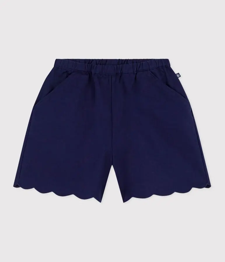 Shorts in cotone tinta unita bambina