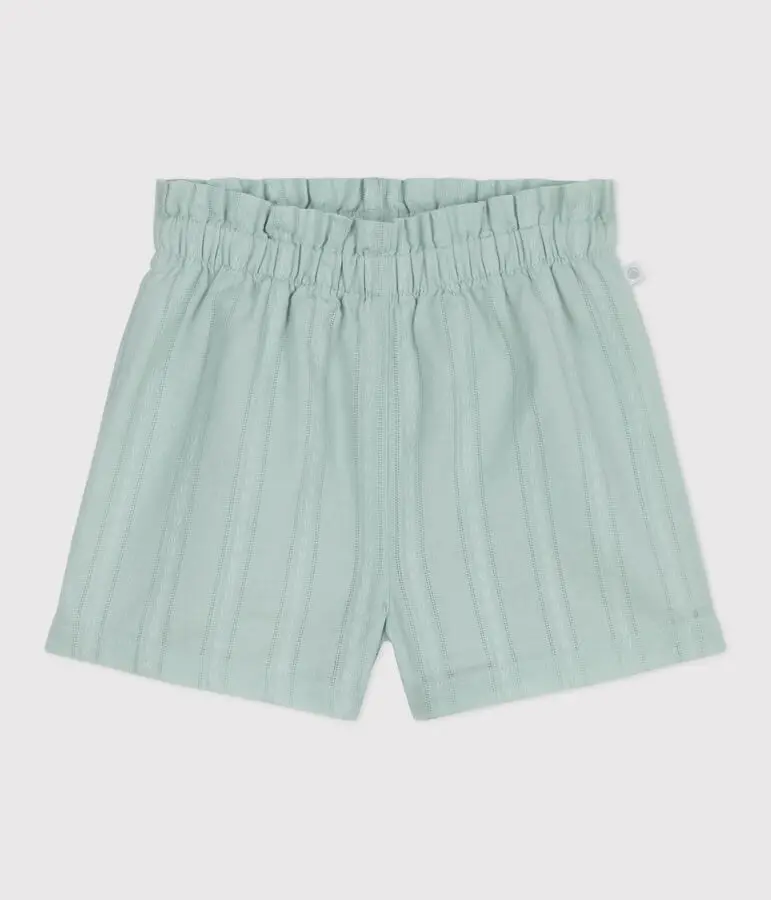 Shorts in cotone tinta unita neonata.