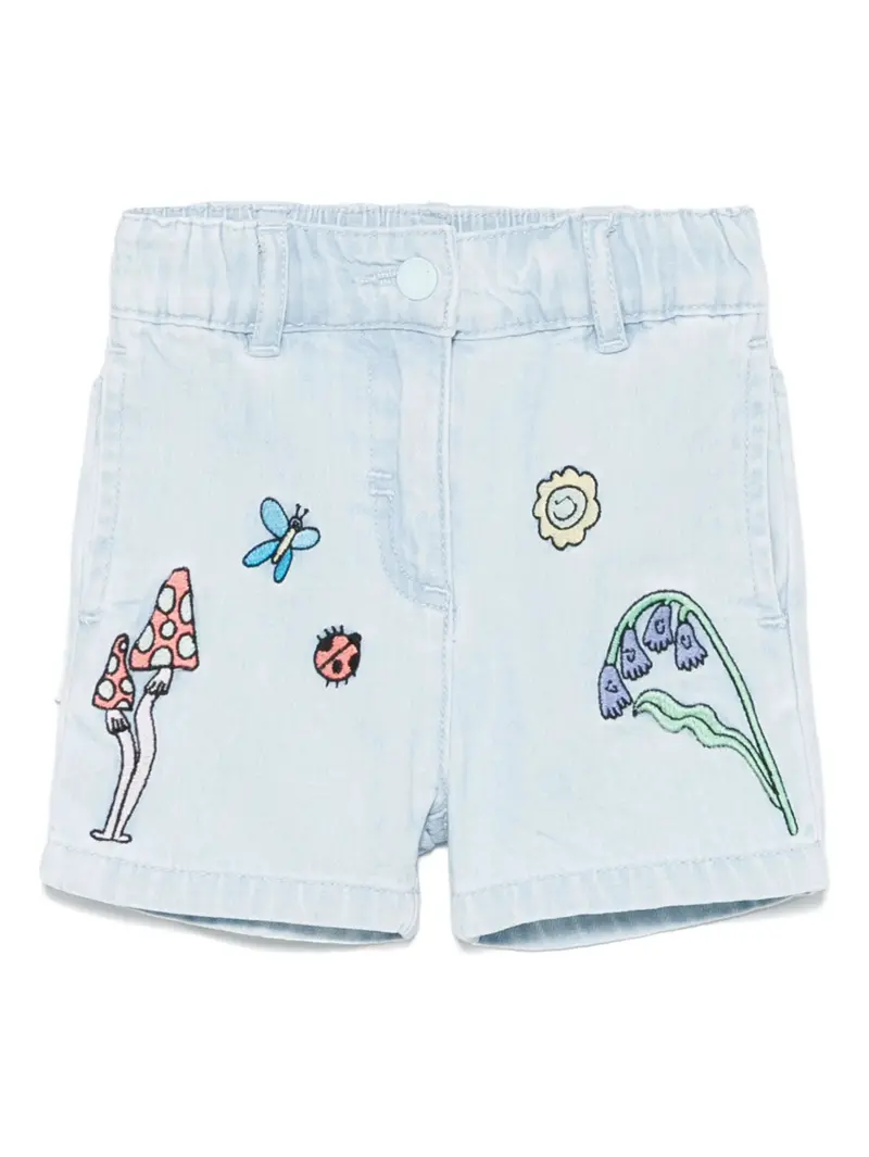 SHORTS IN DENIM CHIARO CON FANTASIA STELLA MCCARTNEY