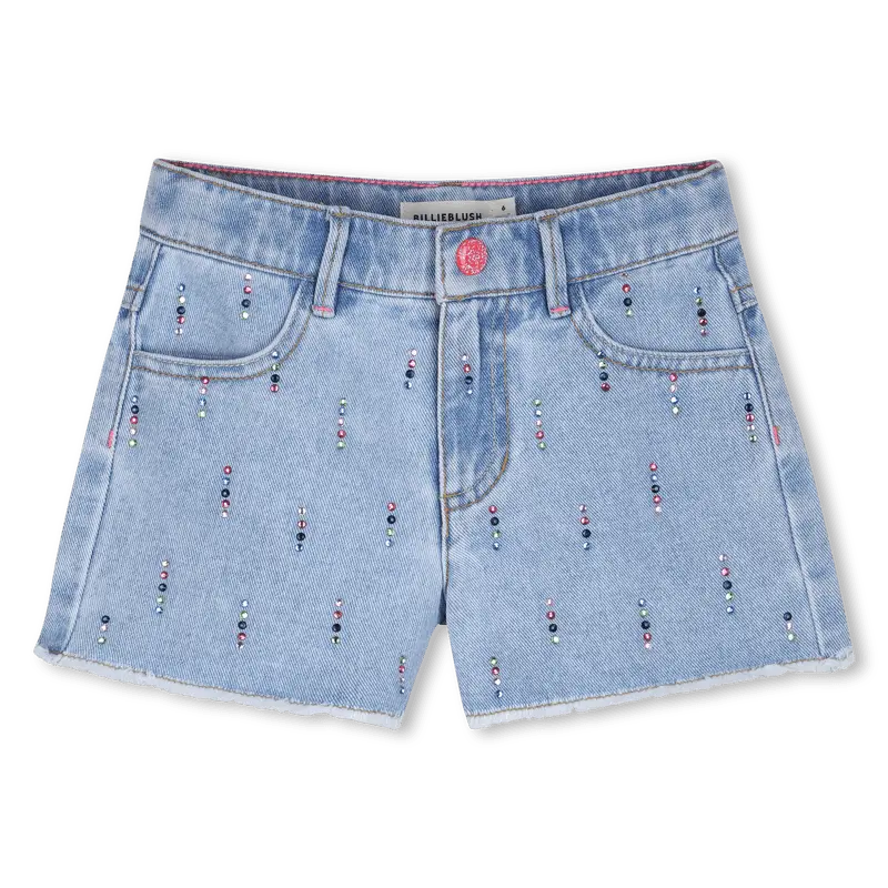 SHORTS IN DENIM CON STRASS MULTICOLOR