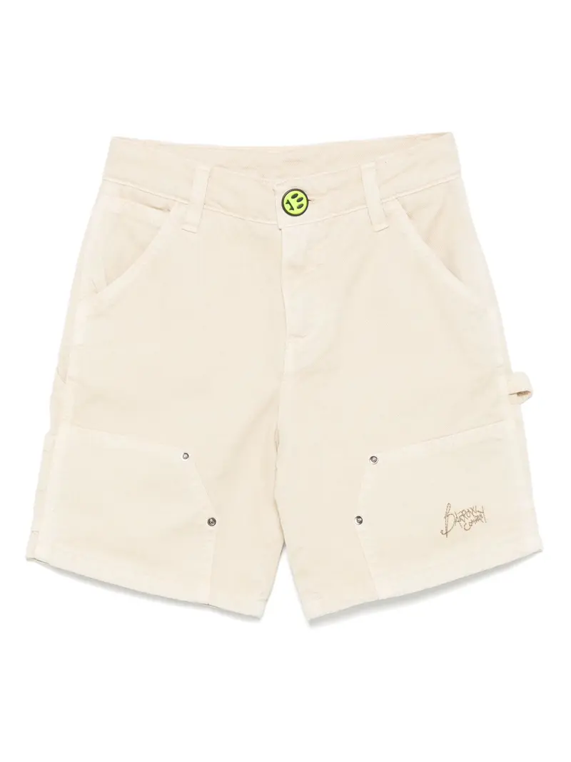 SHORTS IN DENIM SABBIA CON LOGO BARROW