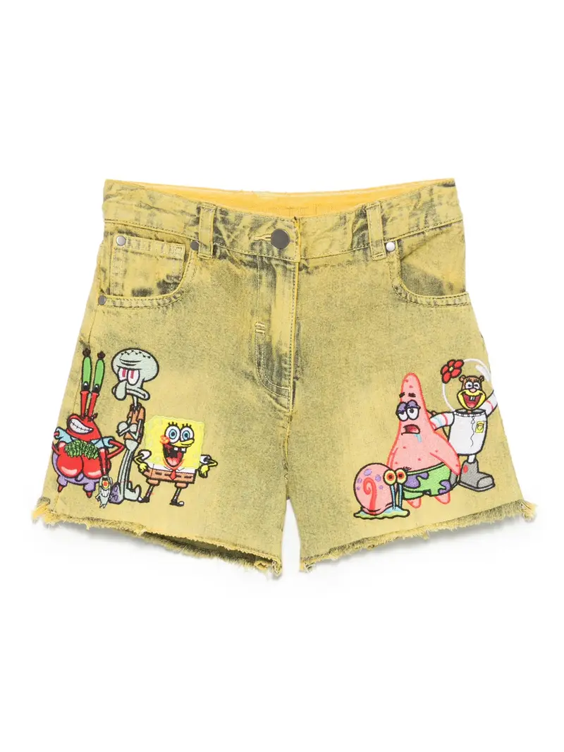 SHORTS IN DENIM SPONGEBOB GIALLO OCRA STELLA MCCARTNEY