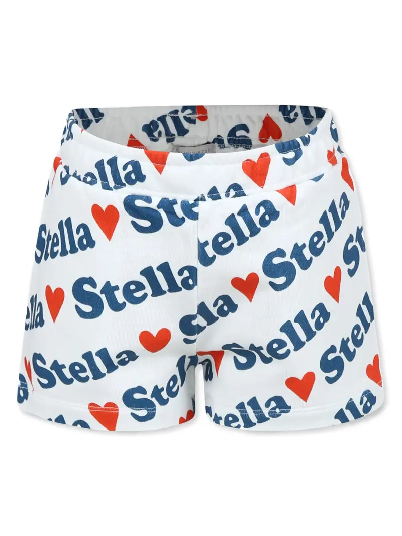 SHORTS IN FELPA BIANCO LOGATO BLU STELLA MCCARTNEY