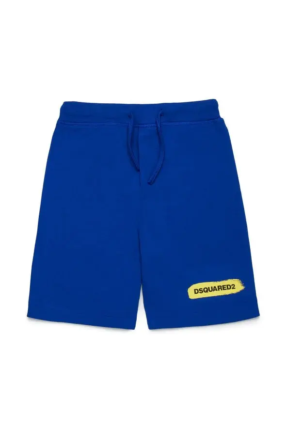 SHORTS IN FELPA CON GRAFICA PENNELLATA DSQUARED2
