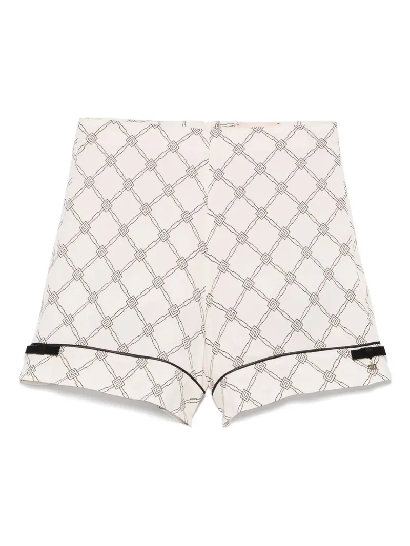SHORTS IN GEORGETTE LOGATO BURRO-NERO ELISABETTA FRANCHI
