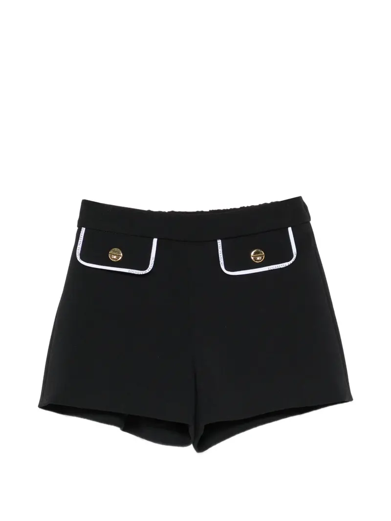 SHORTS NERO CON FINTE TASCHE E BOTTONI IN ORO ELISABETTA FRANCHI