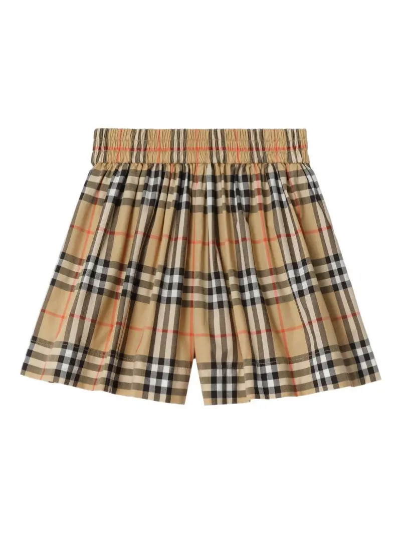 Shorts per bambina Burberry Kids in check