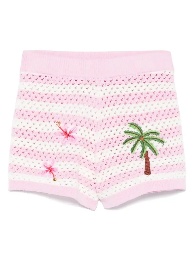 SHORTS UNCINETTO ROSA BIANCO CON PALME MC2 SAINT BARTH