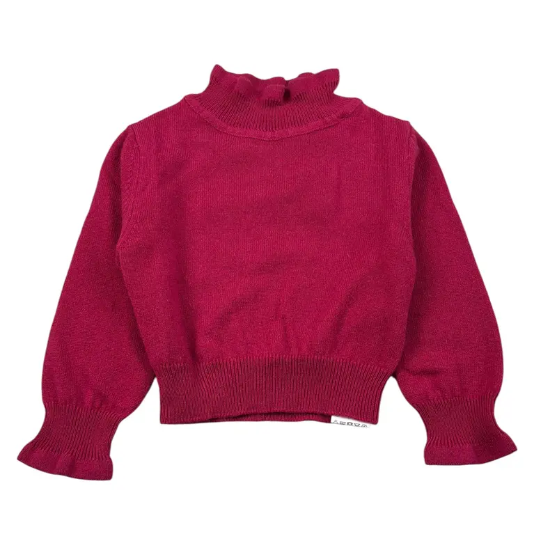 Simonetta Maglia Mezzo Collo tinta unita Fuxia per Neonata
