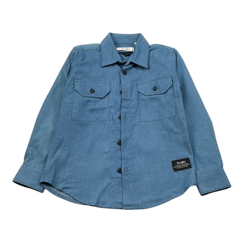Siviglia Camicia Manica Lunga tinta unita Azzurro per Neonato