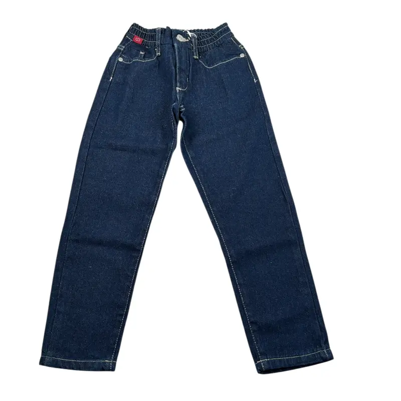 Siviglia Jeans tinta unita con Elastico In Vita Blu per Bambino