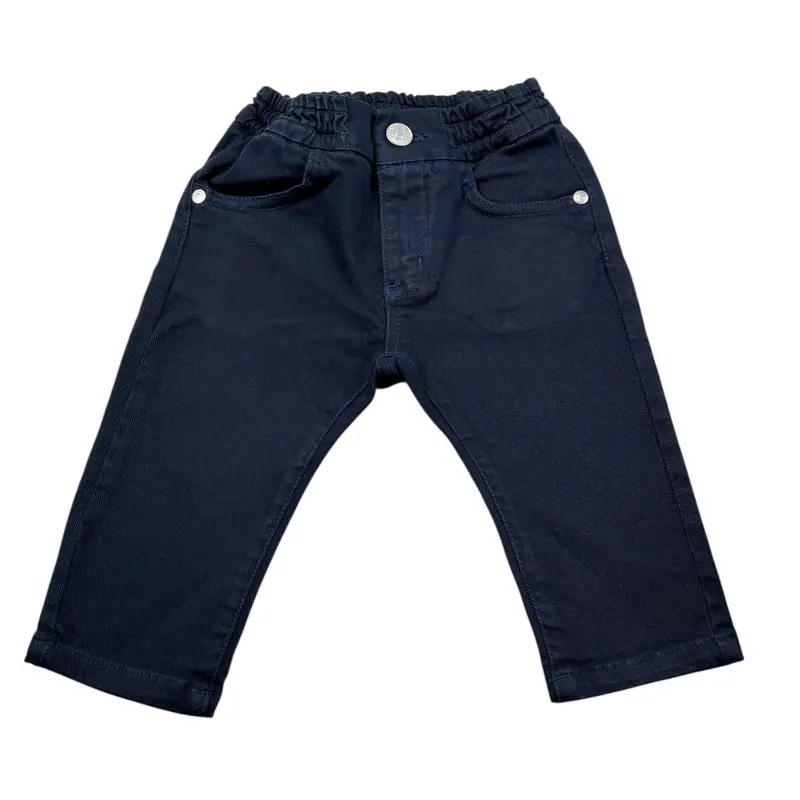 Siviglia Pantalone tinta unita con Elastico In Vita Blu per Neonato